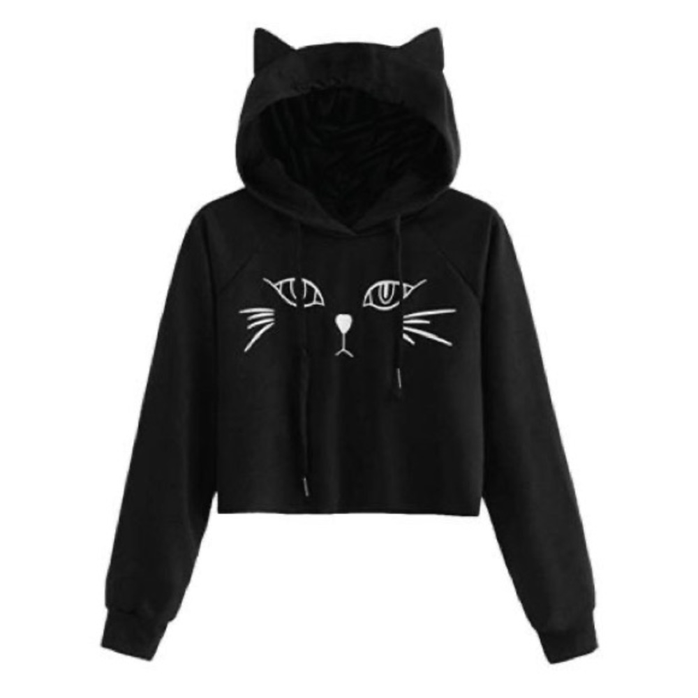 2/$15🆑NWT CROP CAT HOODIE
